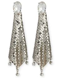 Rabanne - Mini Mesh Pixel Strass Earrings - Lyst