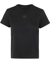 Alexander Wang - Essential Jersey Shrunk Tee With Puff Logo And Bound Neck - Lyst