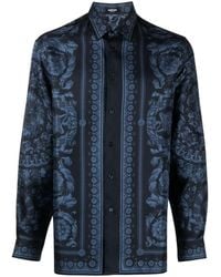 Versace - Informal Shirt Barocco Print Silk Twill Fabric - Lyst