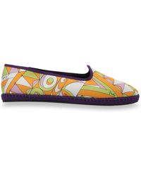 Save 6% Emilio Pucci Cotton Friulane Abstract-print Slippers in Pink Womens Shoes Flats and flat shoes Slippers 