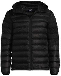 Lands' End - Ultraleichte Daunenjacke Wanderweight Mit Kapuze, Herren, Größe:44-46 Regular, Polyester/Nylon, By - Lyst