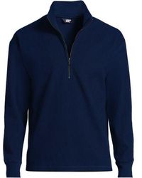 Lands' End - Fleece-Troyer, Herren, Größe:44-46 Regular, Viskose-Mischung/Polyester-Mischung, By - Lyst