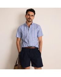 Lands' End - Ultimativ-Hemd Mit Kurzen Ärmeln, Classic Fit, Herren, Größe:44-46 Regular, Elasthan/Baumwoll-Mischung/Polyester-Mischung, By - Lyst