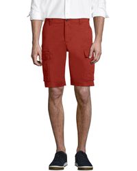 Lands' End Stretch Cargo Shorts - Red