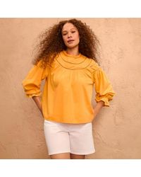 Lands' End - Voile-Bluse Aus Baumwollmix, Damen, Größe:32-34 Regular, Baumwoll-Mischung/Viskose-Mischung/Baumwolle Modal, By - Lyst
