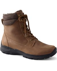Lands' End Leather Insulated Snow Boots - Brown