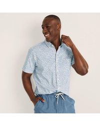 Lands' End - Ultimativ-Hemd Mit Kurzen Ärmeln, Classic Fit, Herren, Größe:44-46 Regular, Elasthan/Baumwoll-Mischung/Polyester-Mischung, By - Lyst