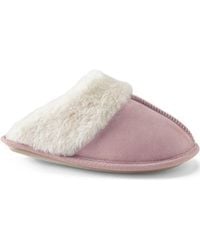 Lands' End - Veloursleder-Pantoffeln, Damen, Größe Regular, By - Lyst