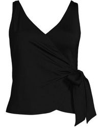 Lands' End - Tankini-Top Mit Seitlichem Bindeband, Damen, Größe Plus, Elasthan/Polyester-Mischung/Nylon-Mischung, By - Lyst