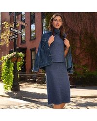 Lands' End - Softer Jersey-Midirock, Damen, Größe:32-34 Regular, Baumwolle/Polyester/Baumwoll-Mischung, By - Lyst