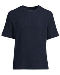 Lands' End - T-Shirt Aus Jersey Mit Struktur, Herren, Größe:44-46 Regular, Baumwolle/Polyester, By - Lyst