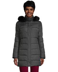 Lands' End Daunenmantel, Damen, Größe: XS Normal, Braun, by Lands' End, Dunkelstein-Meliert