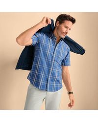 Lands' End - Ultimativ-Hemd Mit Kurzen Ärmeln, Classic Fit, Herren, Größe:44-46 Regular, Elasthan/Baumwoll-Mischung/Polyester-Mischung, By - Lyst