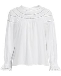 Lands' End - Voile-Bluse Aus Baumwollmix, Damen, Größe Plus, Baumwoll-Mischung/Viskose-Mischung/Baumwolle Modal, By - Lyst