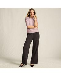 Lands' End - Crinkle-Jerseyhose Mit Weitem Bein, Damen, Größe:32-34 Petite, Polyester/Viskose/Polyester-Mischung, By - Lyst
