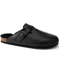 Lands' End - Pantoffeln Aus Leder Mit Schnalle, Herren, Größe Regular, Leder, By - Lyst