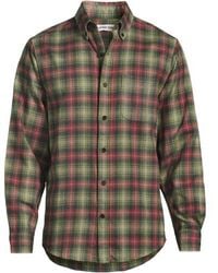 Lands' End - Flanellhemd Flagship, Classic Fit, Herren, Größe:44-46 Regular, Baumwolle/Baumwoll-Mischung/Polyester-Mischung, By - Lyst