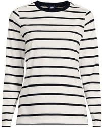 Lands' End - Langärmeliges Supima-Shirt Mit Rundausschnitt, Damen, Größe:32-34 Regular, By - Lyst