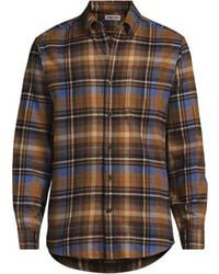 Lands' End - Flanellhemd Flagship, Classic Fit, Herren, Größe:44-46 Regular, Baumwolle/Baumwoll-Mischung/Polyester-Mischung, By - Lyst