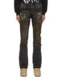 Purple - Paint Splashed Washed Boot Cut Jeans - Lyst
