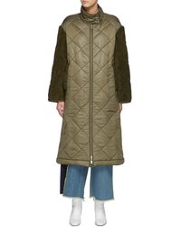 PORTSPURE Quilted Long Jacket Women Clothing Coats Long Quilted Long Jacket - Green