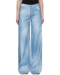 Ermanno Scervino - Wide Leg Chambray Pants - Lyst