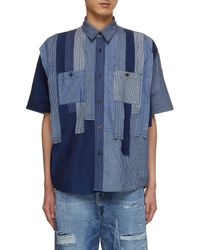 FDMTL - Patchwork Short Sleeve Denim Shirt - Lyst