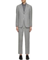 Isaia - Single Breasted Stripe Wool Suit - Lyst