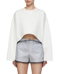 N°21 - Cropped Cotton Sweatshirt - Lyst