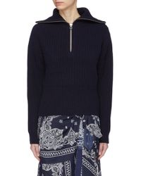 acne studios half zip sweater