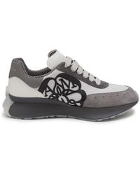 Alexander McQueen - Sprint Runner Panelled Suede, Leather And Mesh Low-top Trainers - Lyst