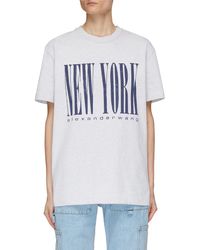Alexander Wang New York Graphic Cotton Crewneck T-shirt - White