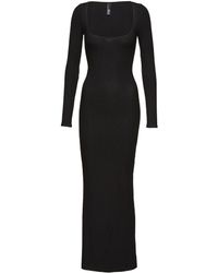 Skims 'soft Lounge' Long Sleeve Dress Women Clothing Lingerie And Shapewear Sleepwear 'soft Lounge' Long Sleeve Dress - Black