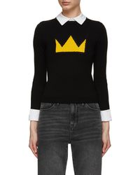 Alice + Olivia - X Basquiat Porla Detachable Collar Sweater - Lyst