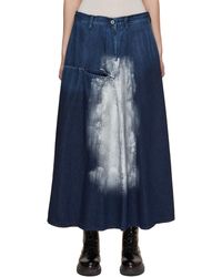 Y's Yohji Yamamoto - Panel Pocket Flared Denim Skirt - Lyst