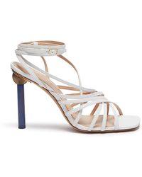 Jacquemus 'pisa' Sculptural Heel Strappy Leather Sandals - Multicolour