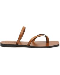 A.Emery Open-toe Leather Sandals in Brown | Lyst