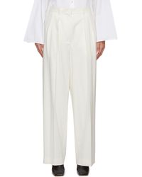 The Row Straight Leg Trousers Women Clothing Trousers & Shorts Straight Leg Trousers - White