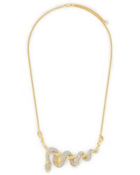 Alexis - Coiled Serpent 14k Gold & Rhodium Plated Brass Crystal Necklace - Lyst