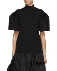 Sacai - Puff Sleeve Suiting Knit Top - Lyst