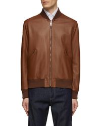 Canali - Reversible Leather Bomber Jacket - Lyst