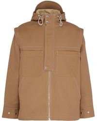 Jacquemus 'la Veste Meunier' Contrast Topstitching Hooded Jacket - Multicolour