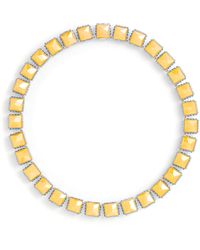Swarovski 'orbita' Reversible Square Cut Crystal Short Necklace - Metallic