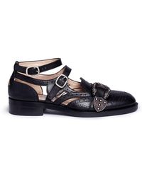 Gucci 'queercore' Dionysus Buckle Monk Strap Brogues - Black