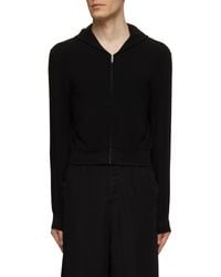 Balenciaga - Cropped Fitted Zip Up Hoodie - Lyst