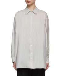 The Row - Luka Oversized Striped Silk Shirt - Lyst