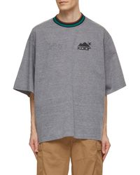 Kolor - Striped Collar Ski Logo Cotton T-shirt - Lyst