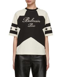 Balmain - Star Print Cotton T-shirt - Lyst