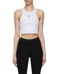 Alo Yoga - 'aspire' Ribbed Cropped Tank Top - Lyst