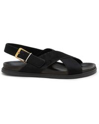 The Row - Buckle Strap Pony Hair Leather Sandals - Lyst